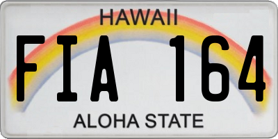 HI license plate FIA164