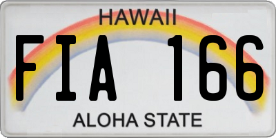 HI license plate FIA166