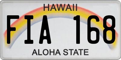 HI license plate FIA168