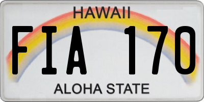 HI license plate FIA170