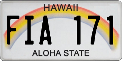 HI license plate FIA171