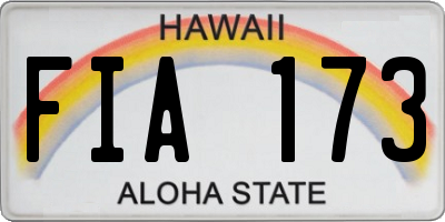 HI license plate FIA173