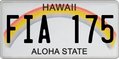 HI license plate FIA175