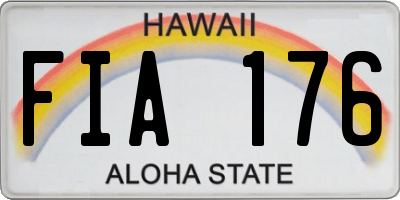 HI license plate FIA176