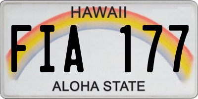 HI license plate FIA177