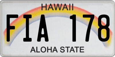 HI license plate FIA178