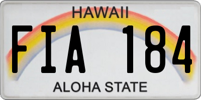 HI license plate FIA184