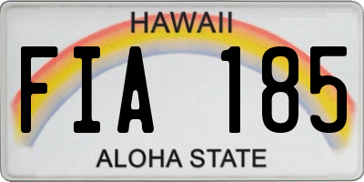 HI license plate FIA185