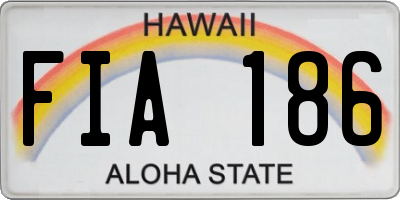 HI license plate FIA186