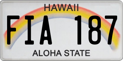 HI license plate FIA187