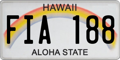 HI license plate FIA188