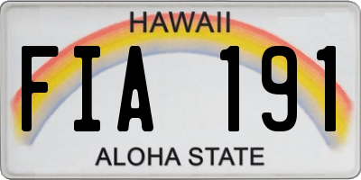 HI license plate FIA191