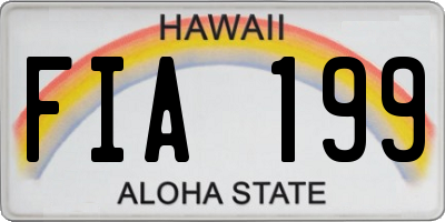 HI license plate FIA199