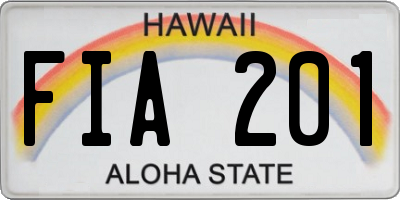 HI license plate FIA201