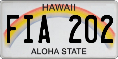 HI license plate FIA202
