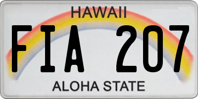 HI license plate FIA207