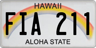 HI license plate FIA211