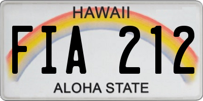 HI license plate FIA212