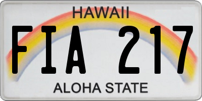 HI license plate FIA217