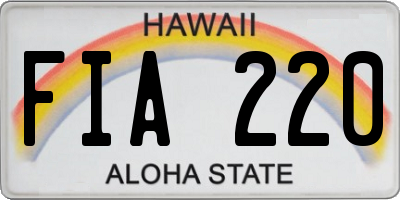 HI license plate FIA220