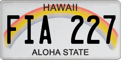 HI license plate FIA227