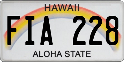 HI license plate FIA228