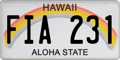 HI license plate FIA231