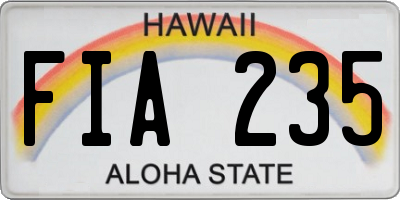 HI license plate FIA235