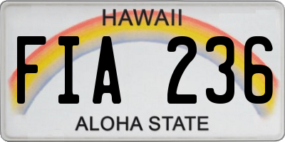 HI license plate FIA236