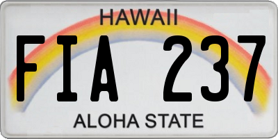 HI license plate FIA237
