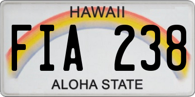 HI license plate FIA238