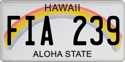 HI license plate FIA239