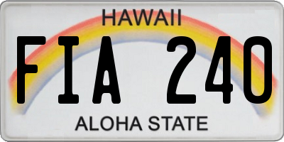 HI license plate FIA240