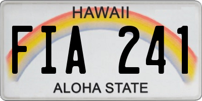 HI license plate FIA241