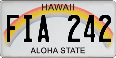 HI license plate FIA242