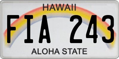 HI license plate FIA243
