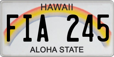 HI license plate FIA245