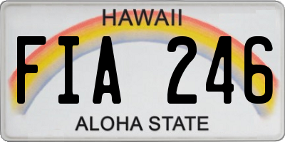 HI license plate FIA246