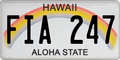 HI license plate FIA247