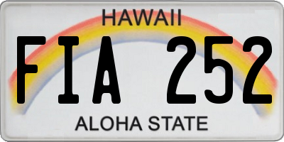 HI license plate FIA252