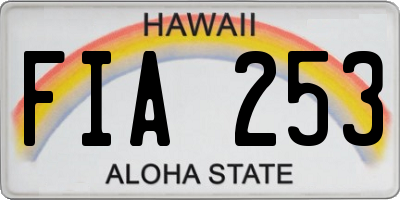 HI license plate FIA253