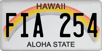 HI license plate FIA254