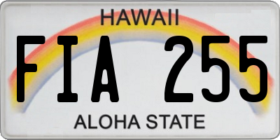 HI license plate FIA255