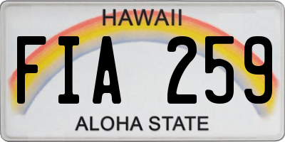 HI license plate FIA259