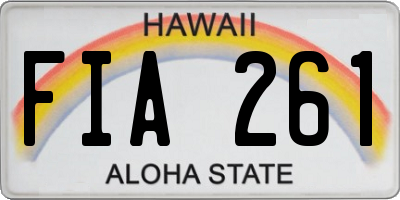 HI license plate FIA261