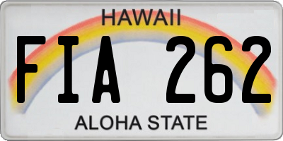 HI license plate FIA262