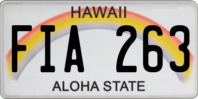 HI license plate FIA263