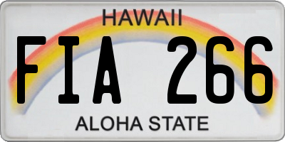 HI license plate FIA266