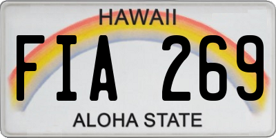 HI license plate FIA269