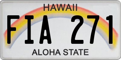HI license plate FIA271